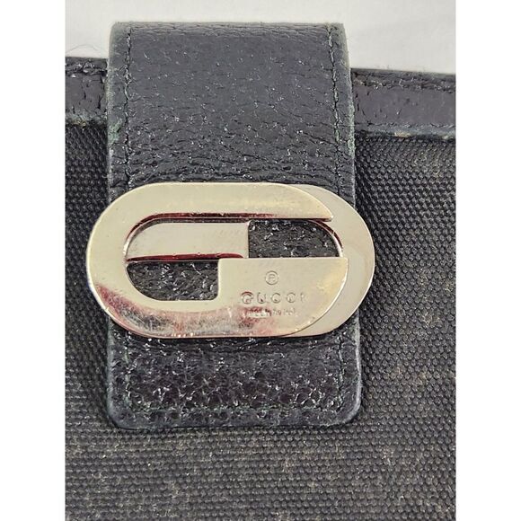 Gucci Vintage Black Leather Trim Canvas Bi Fold Wallet Authentic Unisex READ - Picture 9 of 16